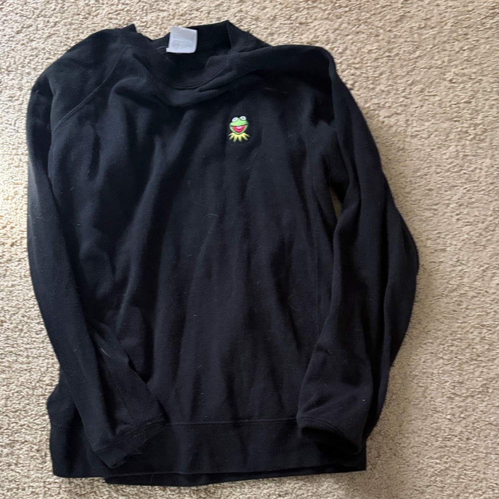 Charming Black Sweater with Kermit Embroidery (Muppets)